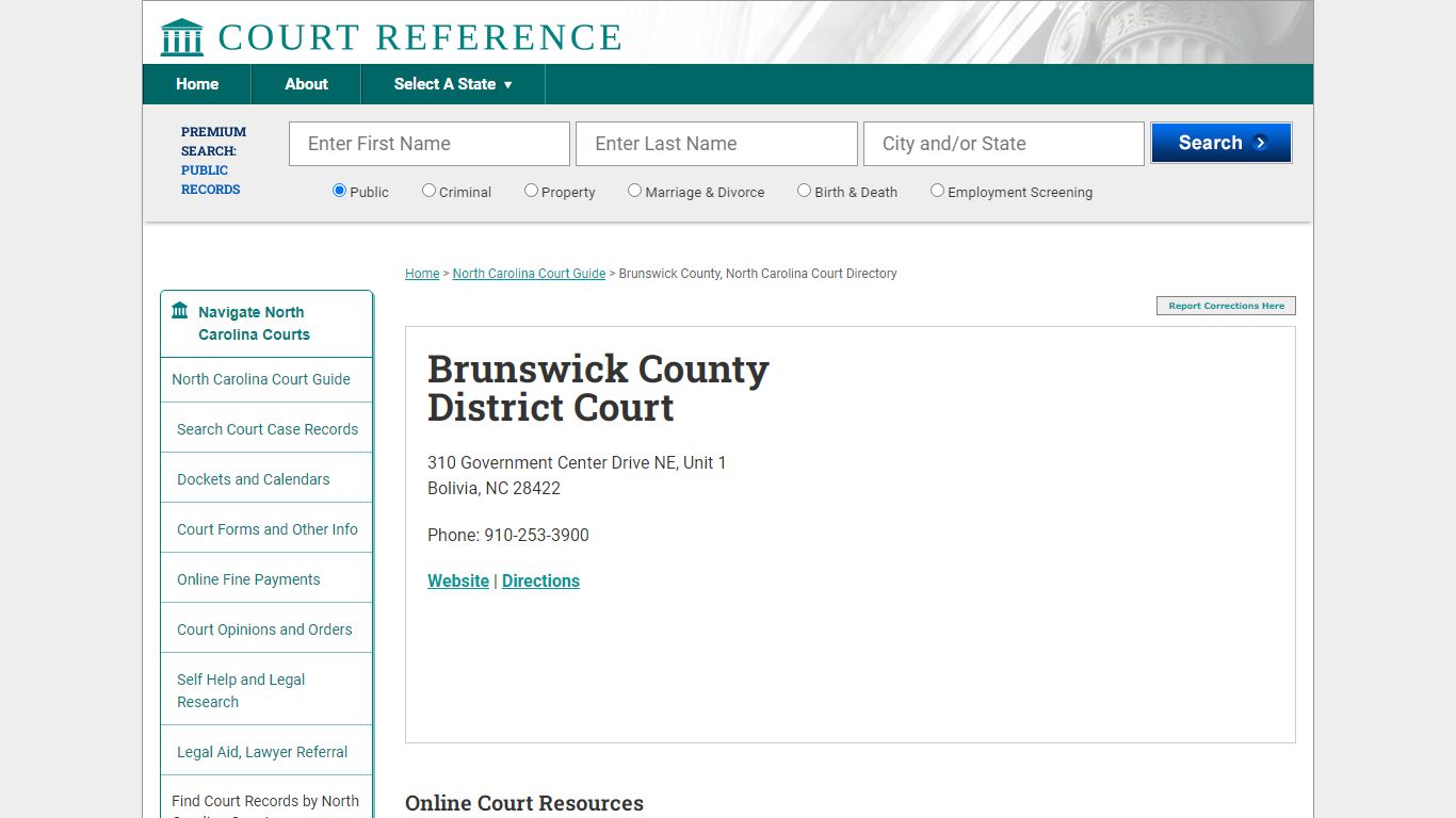 Brunswick County District Court - CourtReference.com